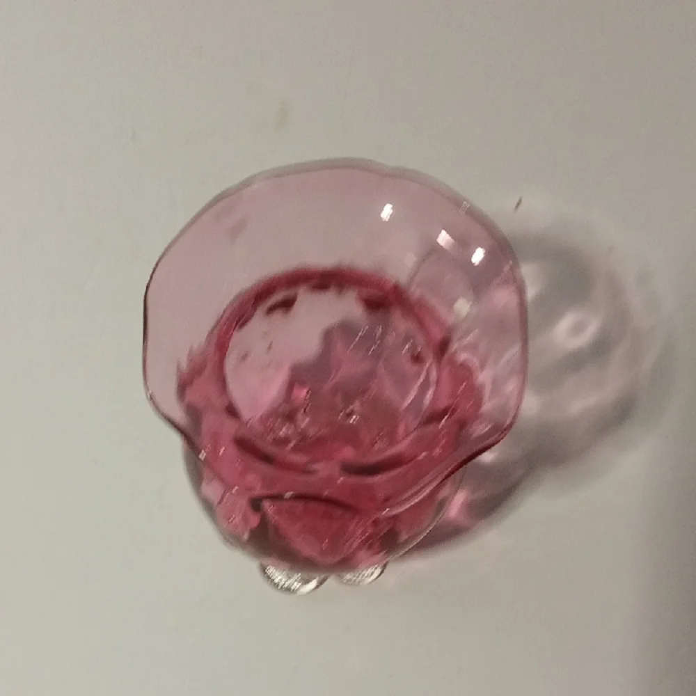 Pilgrim Glass Cranberry Blown Glass Vase with Ruffled Accent